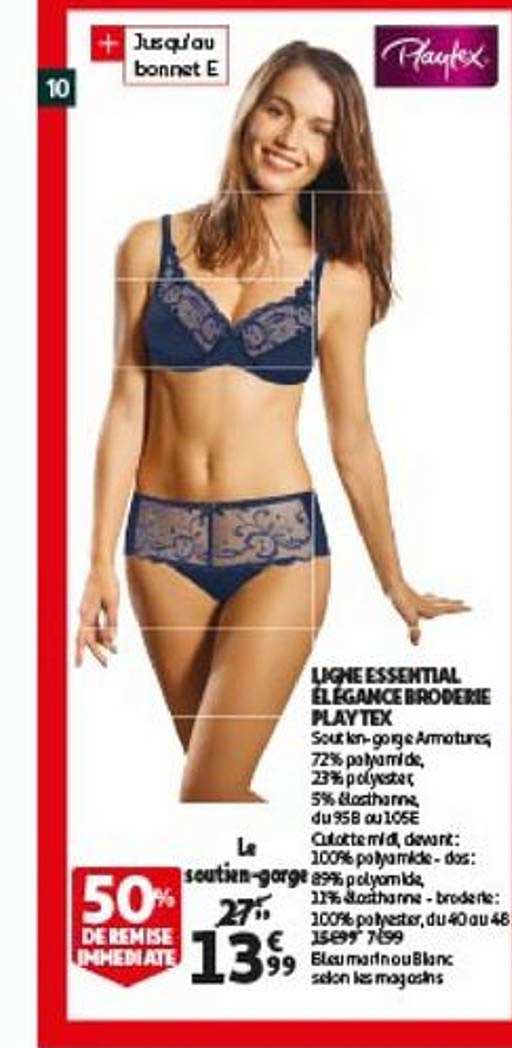 ligne essential élégance broderie playtex : le soutien-gorge