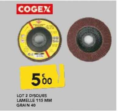 lot 2 disques lamelle 115 mm grain 40 cogex