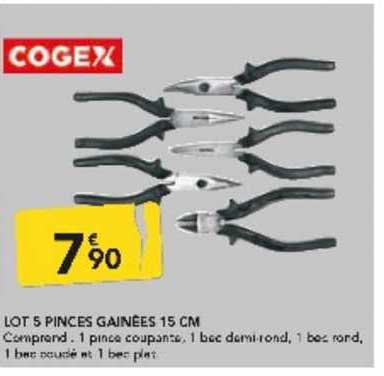 Lot 5 Pinces Gainées 15 Cm Cogex