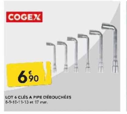 lot 6 clés à pipe débouchées