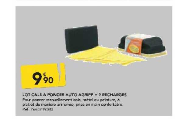 lot cale à poncer auto agripp + 9 recharges