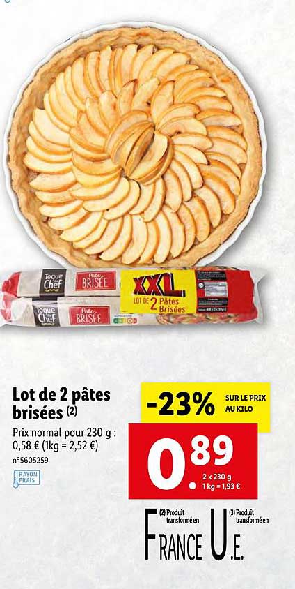 lot de 2 pâtes brisées toque du chef
