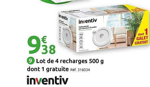 lot de 4 recharges 500 g dont 1 gratuite inventiv