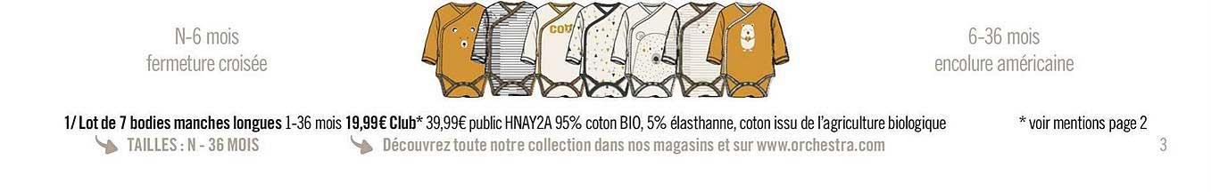 lot de 7 bodies manches longues