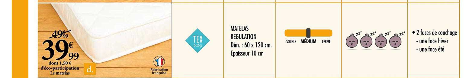 matelas régulation tex baby