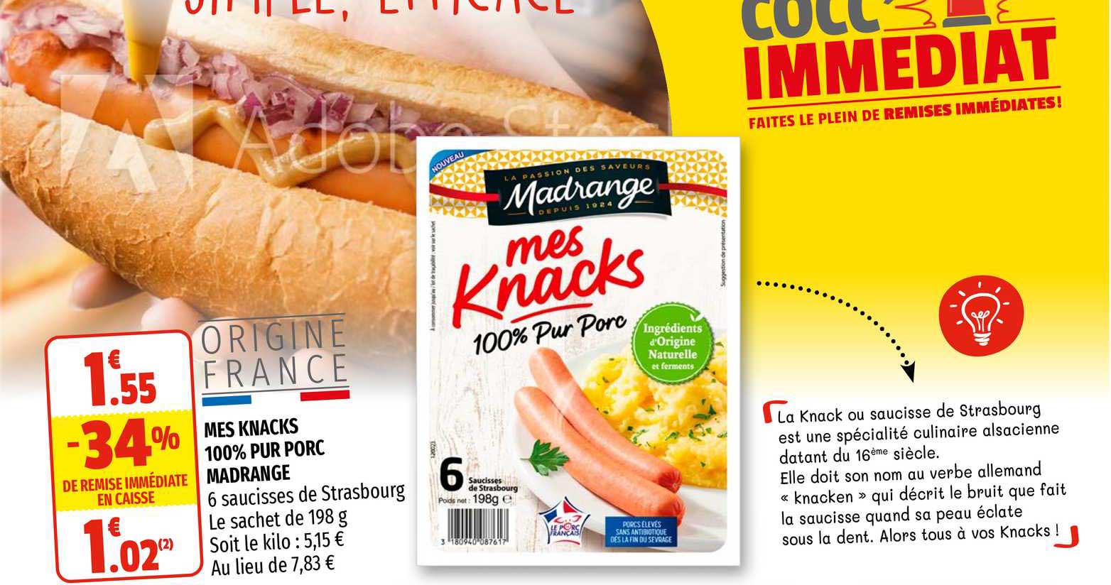 mes knacks 100% pur porc madrange