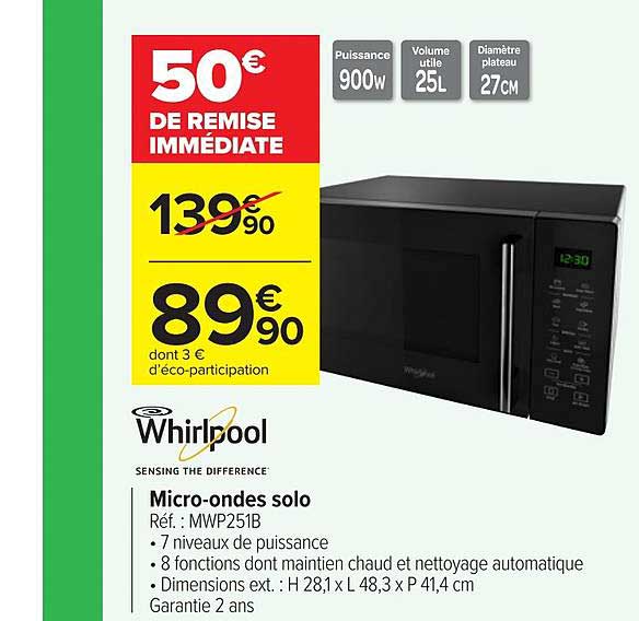 micro-ondes solo whirlpool