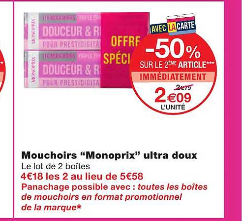Mouchoirs "monoprix" Ultra Doux