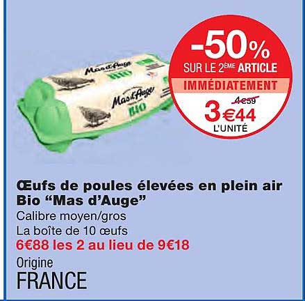 oeufs de poules élevées en plein air bio "mas d'auge"