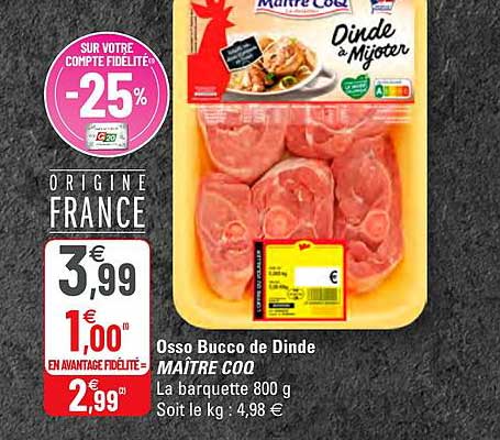 osso bucco de dinde maître coq