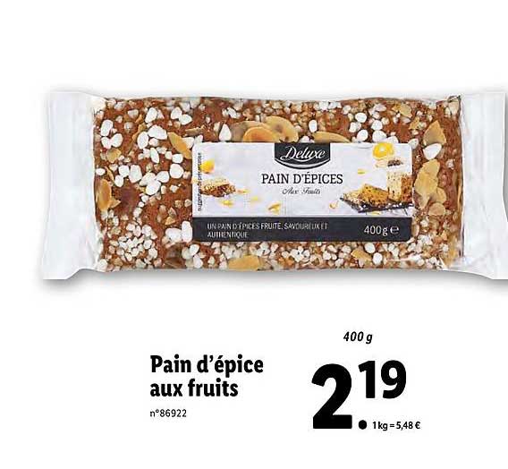 pain d'épice aux fruits deluxe
