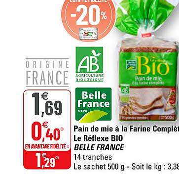 pain de mie à la farine complète le réflexe bio belle france