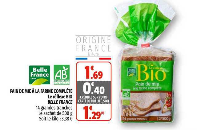 pain de mie à la farine complète le réflexe bio belle france