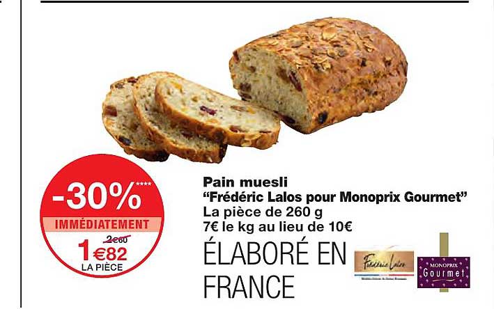 pain muesli "frédéric lalos pour monoprix gourmet"
