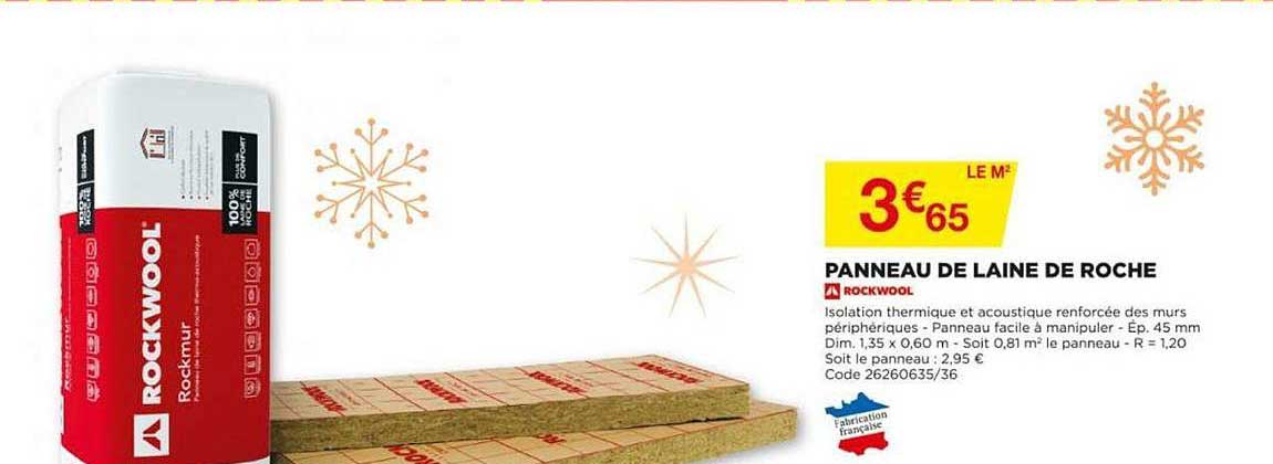 panneau de laine de roche rockwool