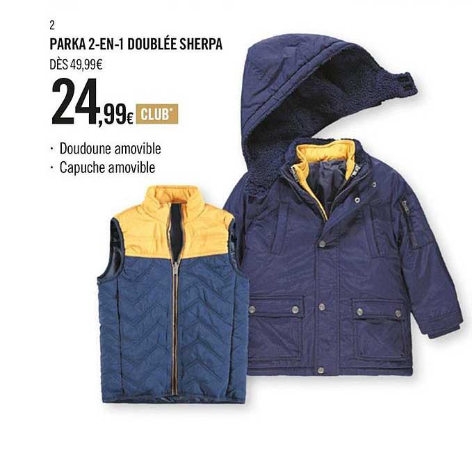 Parka 2-en-1 Doublée Sherpa