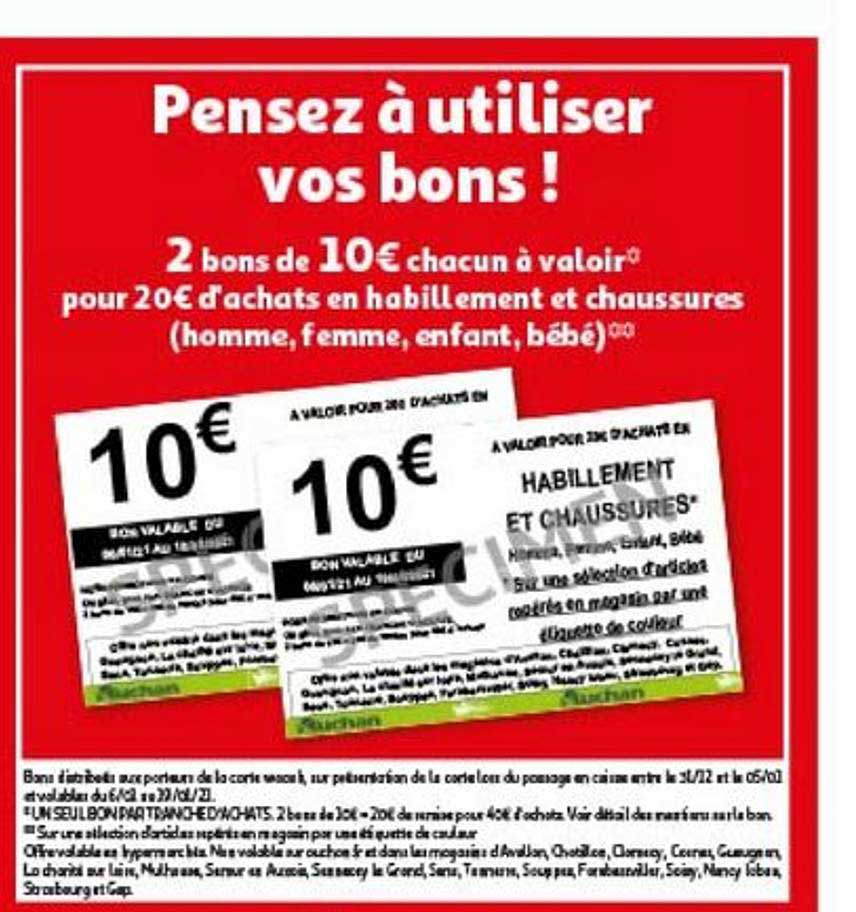 Pensez à Utiliser Vos Bons ! Habillement Et Chaussures