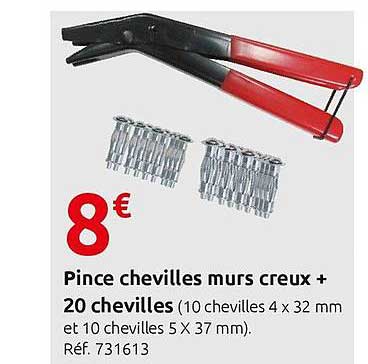 pince chevilles murs creux + 20 chevilles