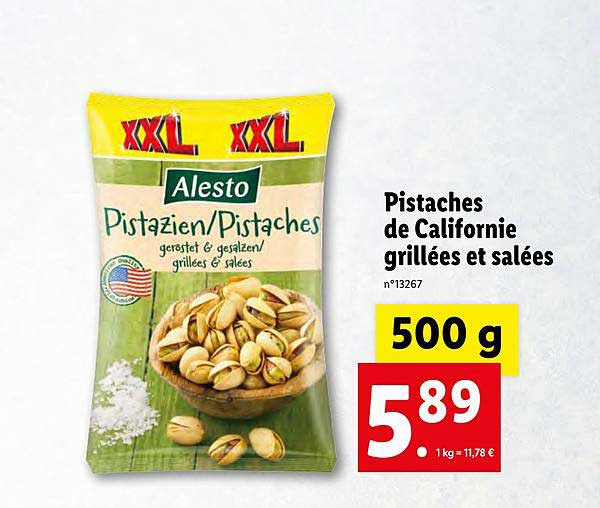 Pistaches De Californie Grillées Et Salées Alesto