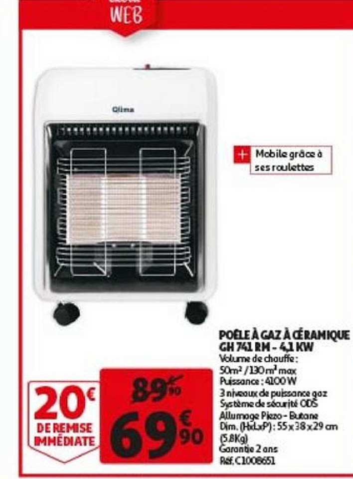 Poêle à Gaz à Céramique Gh 741 Rm - 4,1 Kw
