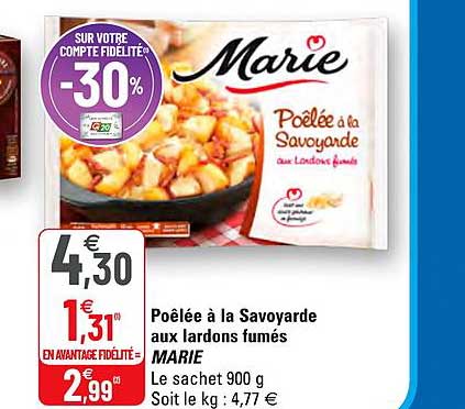 poêlée à la savoyarde aux lardons fumés marie