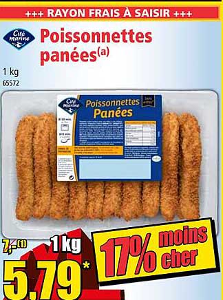 poissonnettes panées cité marine