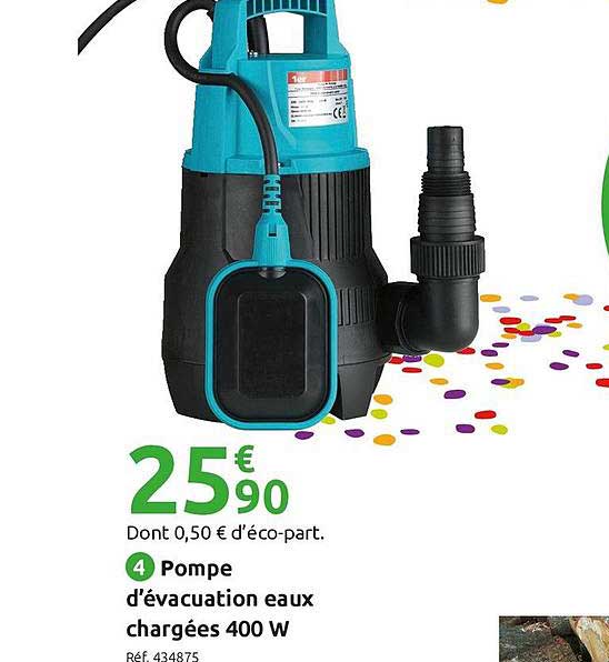 pompe d'évacuation eaux chargées 400 w