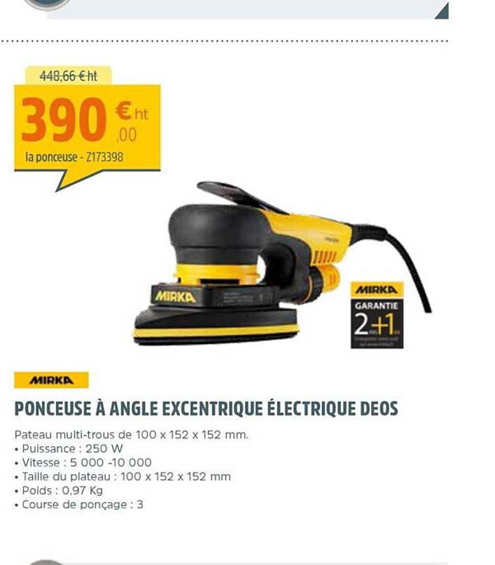 ponceuse à angle excentrique électrique deos mirka