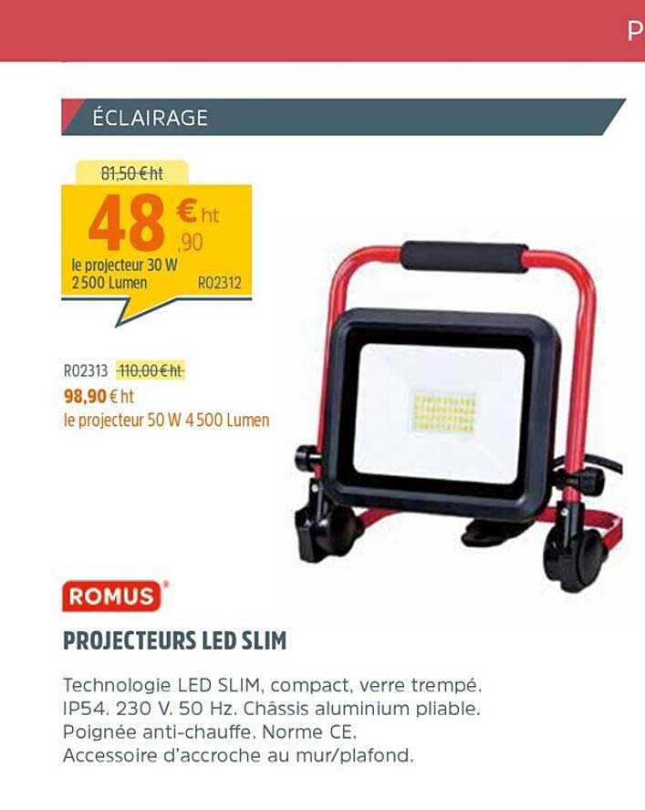 projecteurs led slim romus