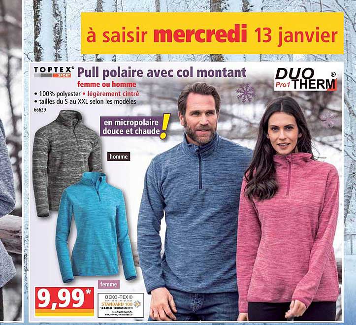 pull polaire avec col montant toptex