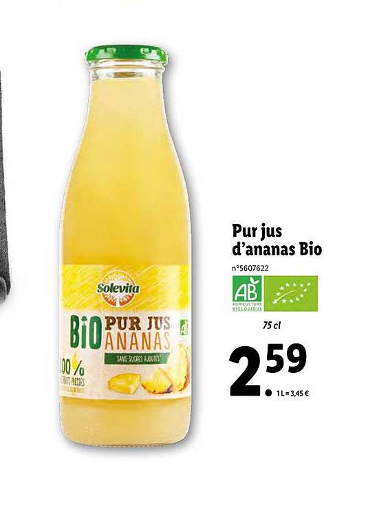 Pur Jus D'ananas Bio Solevita