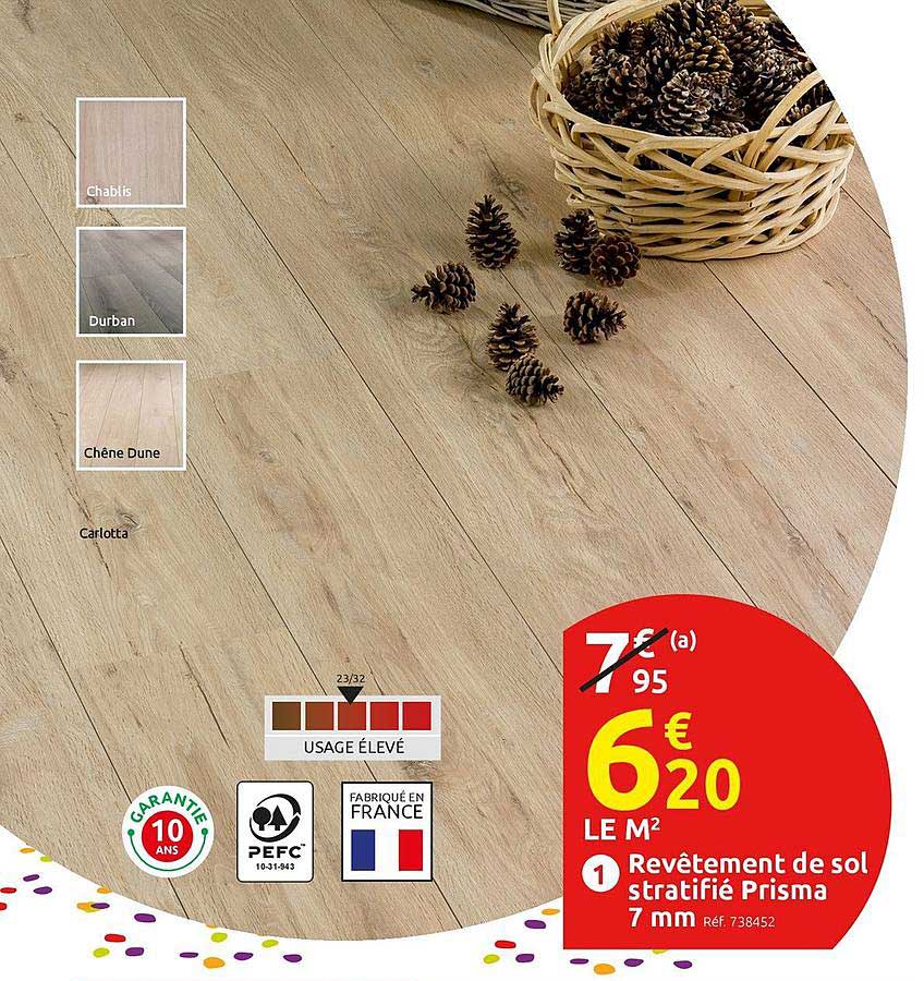 revêtement de sol stratifié prisma 7 mm