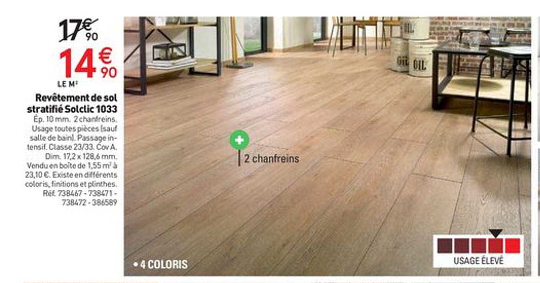 revêtement de sol stratifié solclic 1033
