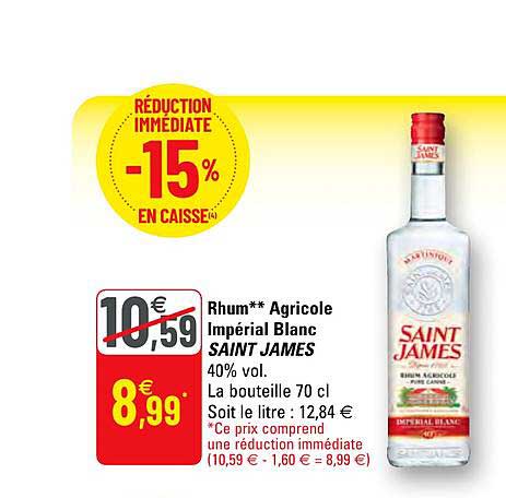 Rhum Agricole Impérial Blanc Saint James