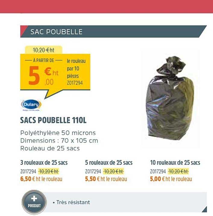 sacs poubelle 110l dulary
