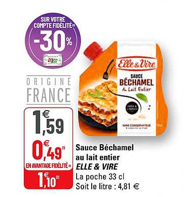 Sauce Béchamel Au Lait Entier Elle & Vire