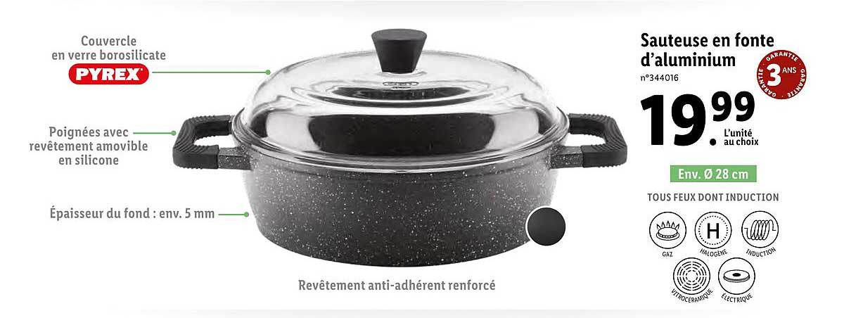 sauteuse en fonte d'aluminium