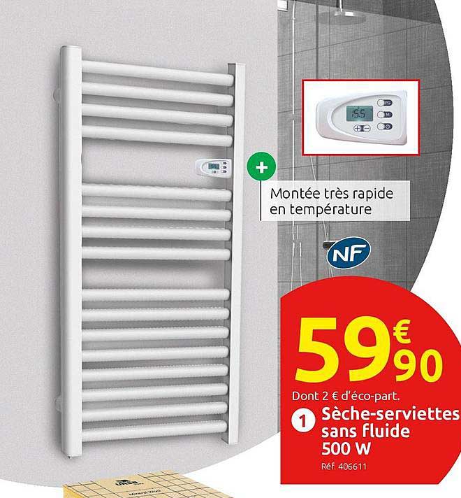 sèche-serviettes sans fluide 500 w