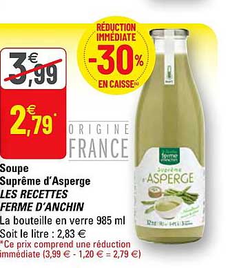 soupe suprême d'asperge les recettes ferme d'anchin