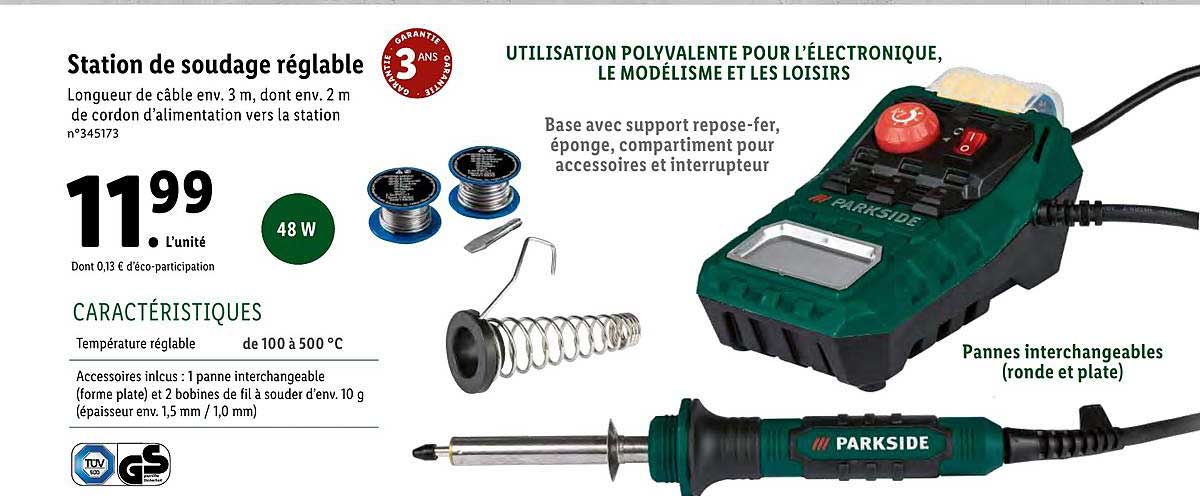 station de soudage réglable parkside