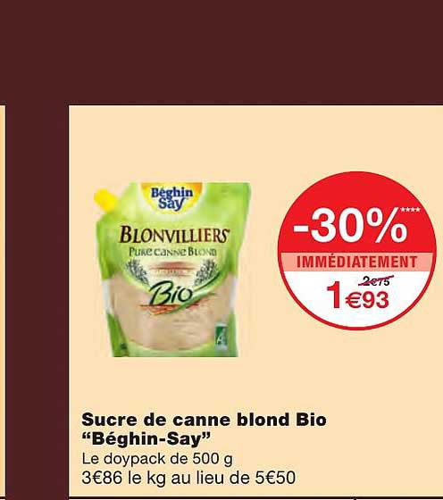 Sucre De Canne Blond Bio "béghin-say"