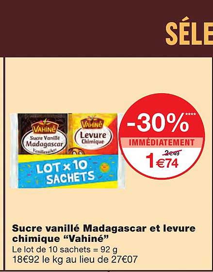 sucre vanillé madagascar et levure chimique "vahiné"