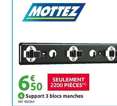 support 3 blocs manches mottez