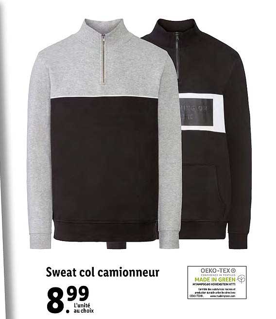 sweat col camionneur