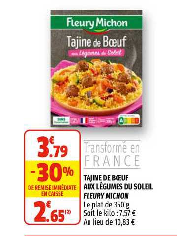 tajine de bœuf aux légumes du soleil fleury michon