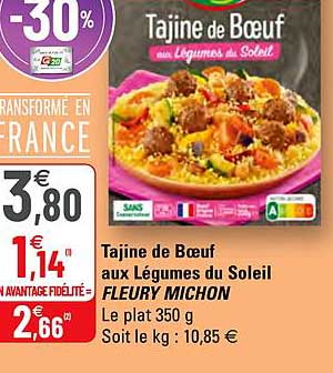 tajine de bœuf aux légumes du soleil fleury michon