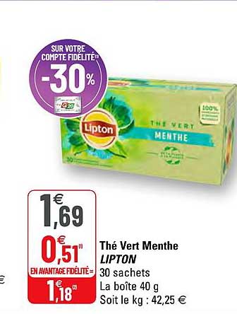 Thé Vert Menthe Lipton
