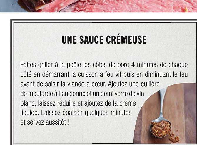 une sauce crémeuse