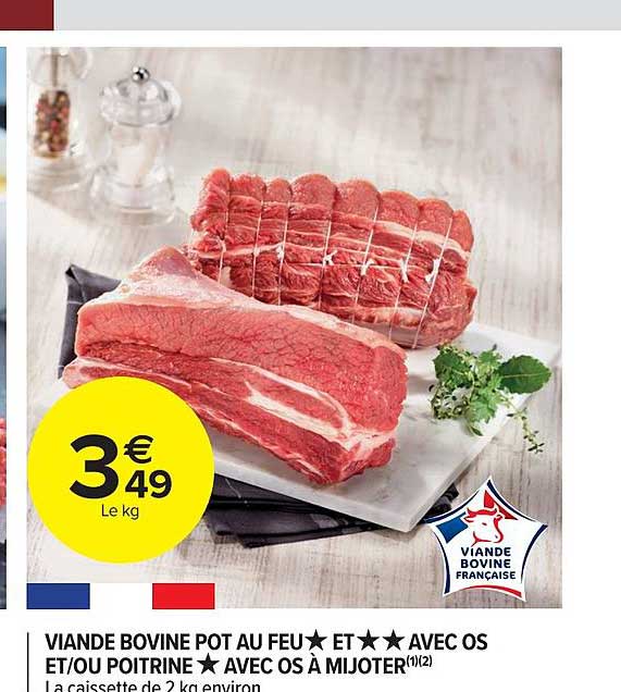 Viande Bovine Pot Au Feu Et Avec Os Et-ou Poitrine Avec Os à Mijoter
