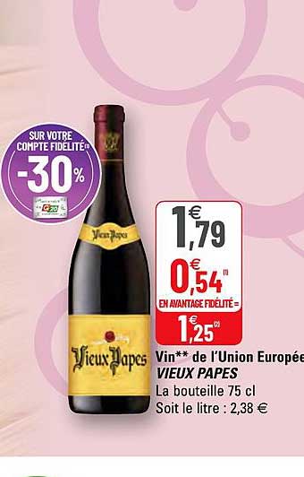 vin de l'union européenne vieux papes